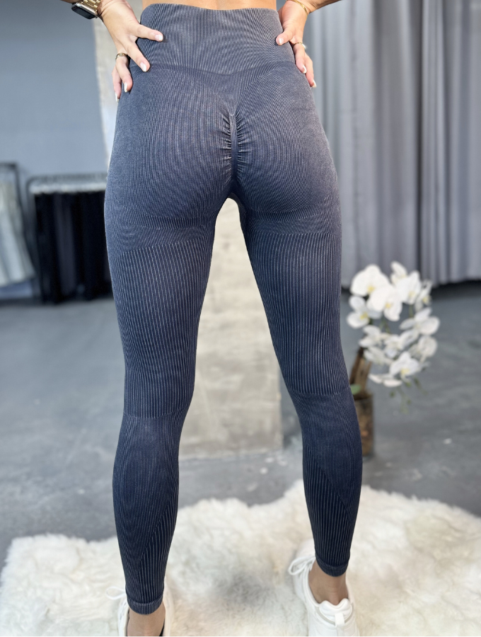 FLEXI RIB SCRUNCH LEGGINGS - CHARCOAL