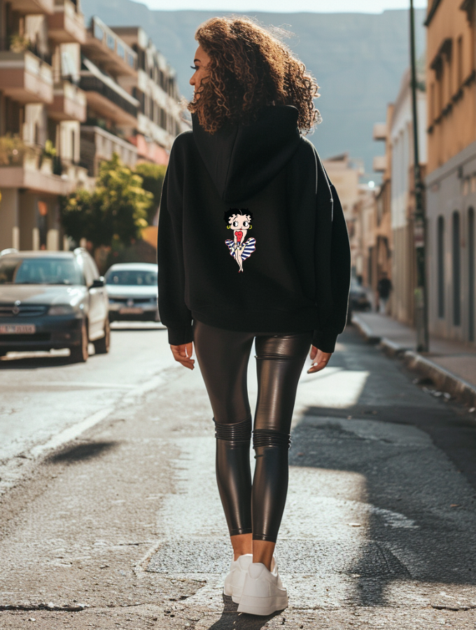 BETTY BOOP SUMMER HOODIE - BLACK