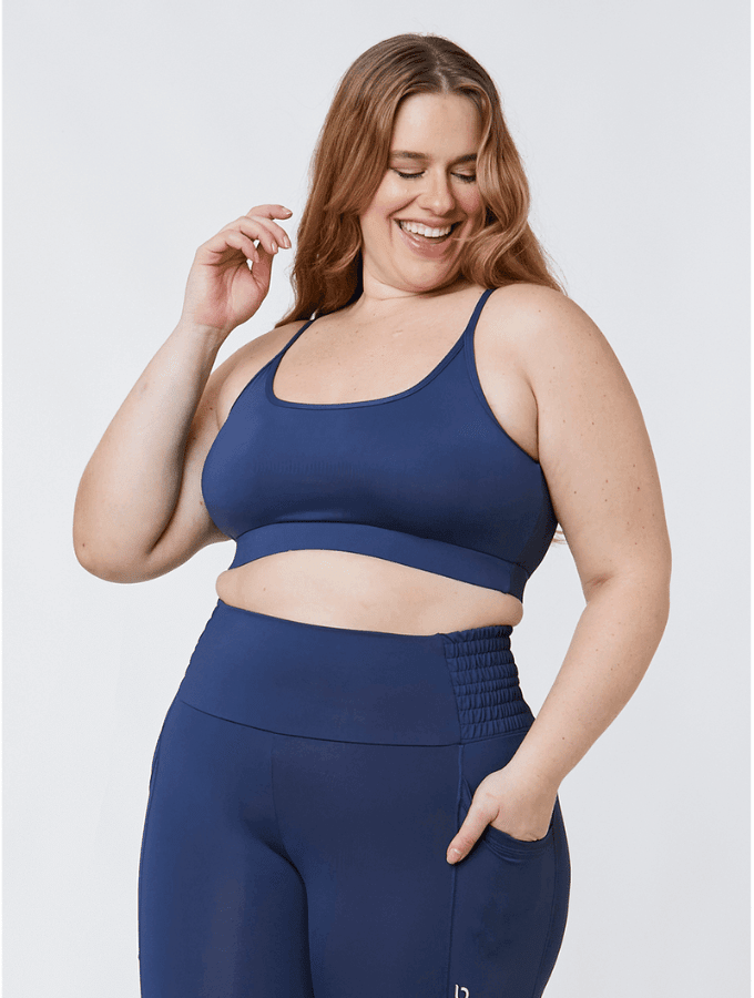CASSIANE FITNESS TOP - NAVY BLUE - TONED
