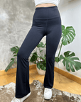 HIGH WAISTED BLACK BELL BOTTOMS - TONED