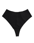 MID RISE SEAMLESS THONG - BLACK - TONED