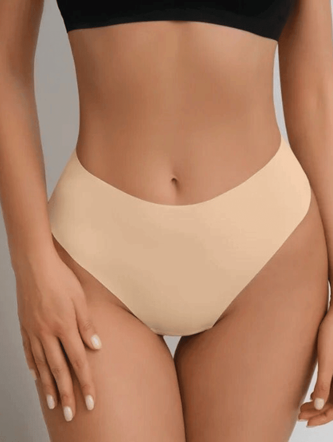 MID RISE SEAMLESS THONG - NUDE - TONED