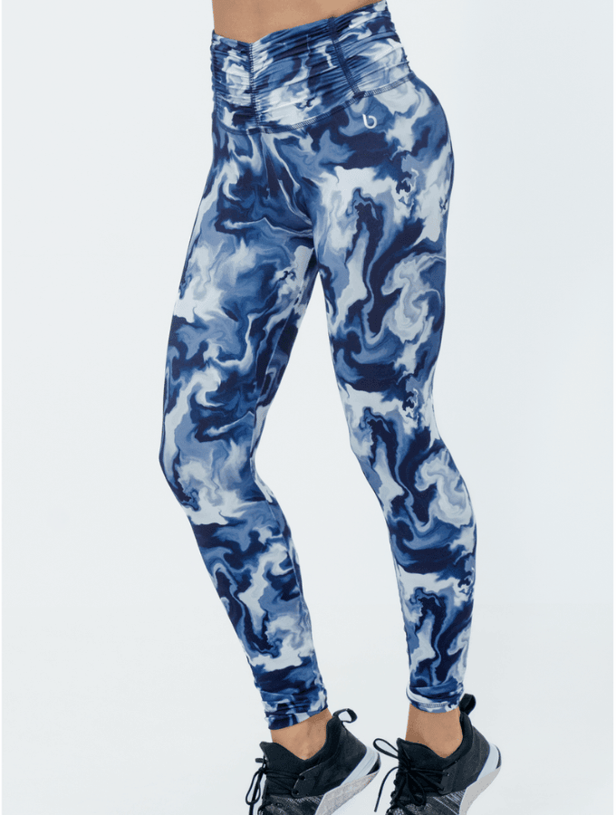 SATURNO ABSTRACT BABY LEGGINGS - BLUE - TONED