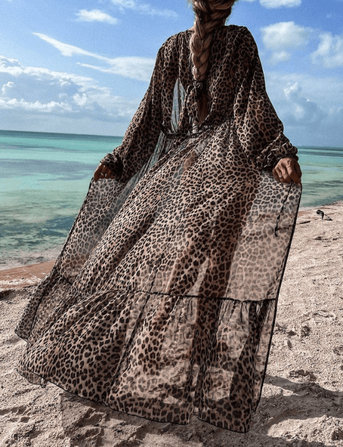 SHEER LEOPARD COVER UP - TONED